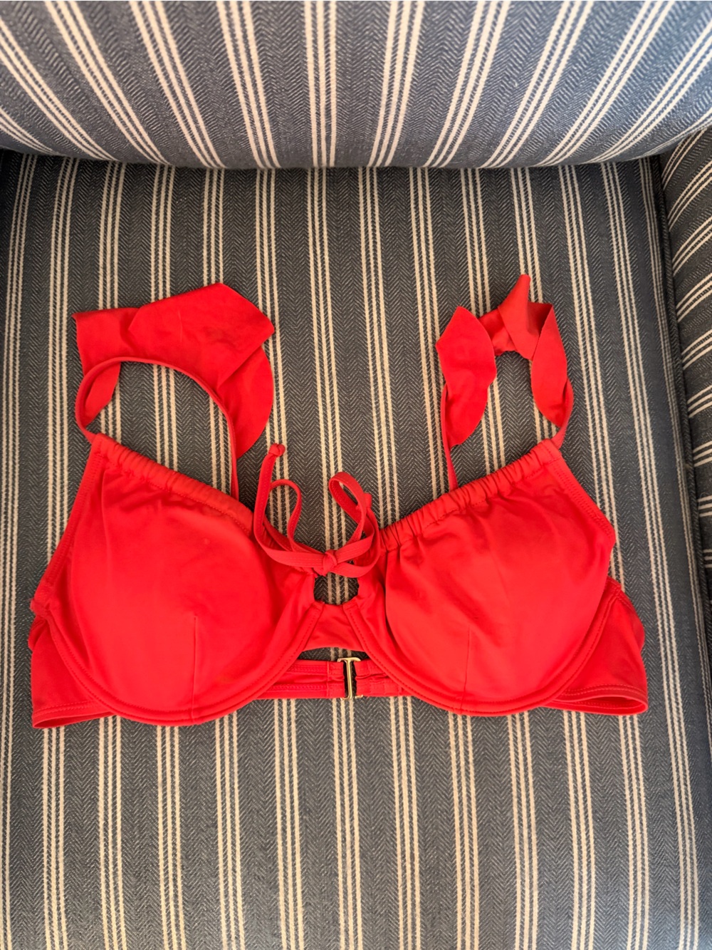 Toluca Red Bikini Top with Tie Front